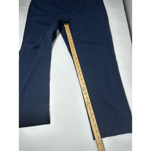 Lafayette 148 Sz 12 Straight Leg Dress Pants Navy Blue Side Zip Wool Blend *Note - Picture 4 of 16